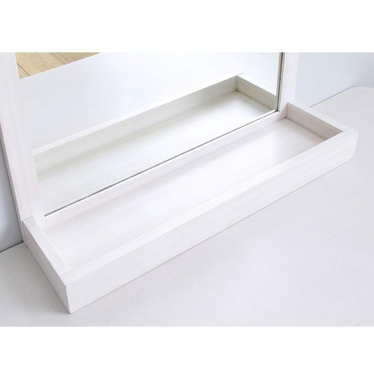 トレムミラーTR55MR WH ホワイト 幅52.4cm ミラー 卓上ミラー 収納トレー メイク鏡 鏡 大型卓上ミラー 玄関 デスク リビング 寝室の画像