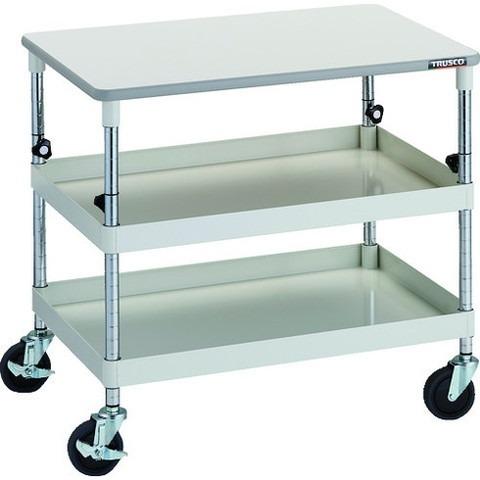 TRUSCO トラスコ フェニックスワゴン 省音 750X500XH700~950 天板付 W色 PEWA772TW 組立品 組立設置不可 代引不可