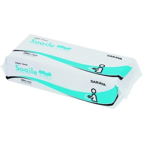 サラヤ ペーパータオルソエル 200枚入リX42袋 51847 代引不可