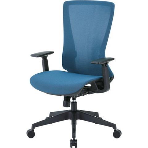 TRUSCO トラスコ ハイバックメッシュチェア 肘付 ブルー TMCCB 組立品 組立設置不可 代引不可