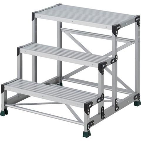 TRUSCO トラスコ 作業用踏台 3段 ステップ奥行200 高サ0.75m 天板800X400 TSF3875 組立品 組立設置不可 代引不可