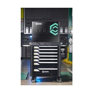 SATA 7段ローラーキャビネット 黒 SATA社 手作業工具 工具セット キャビネットタイプ A95107-BL 代引不可_2