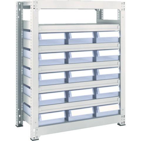 TRUSCO トラスコ M3型中量棚 H1200 樹脂透明引出付 大X15 M34357D15 組立品 組立設置不可 代引不可