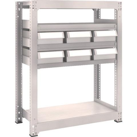 ブランド登録なし - TRUSCO トラスコ M3型中量棚 H1200 脂NG引出付 大X6 M34355F6 精神的な統合品 精神的な統合据えつける不可 代引不可 スチールラック-スチールラック本体-家具、インテリア