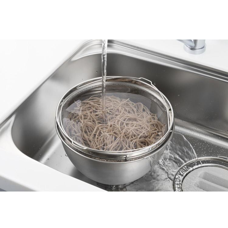 ヨシカワ 日本製 ステンレス 茹であげザル 25cm 鍋用 ざる ザル