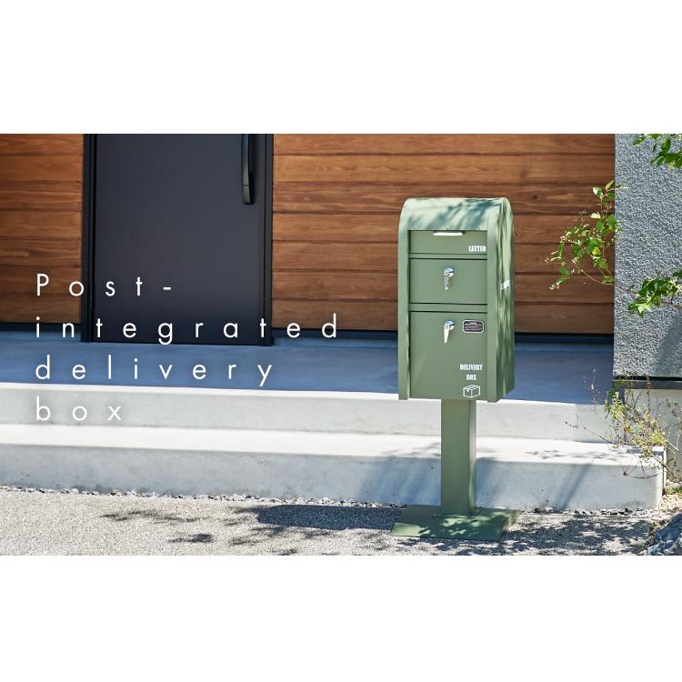 宅配BOX付 ポストスタンド セトクラフト 郵便ポスト 郵便受け 郵便