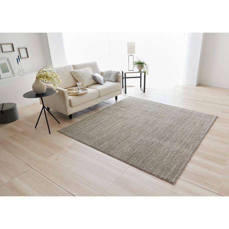 日本製 ラグ 190×190cm 滑り止め エクリュ むじのラグ 無地 タフトラグ