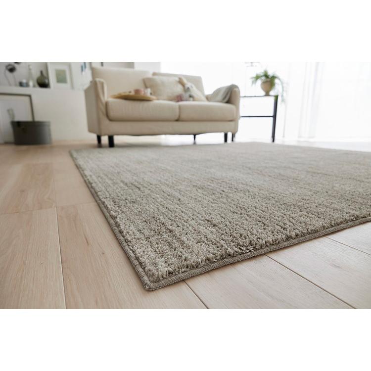 日本製 ラグ 190×190cm 滑り止め エクリュ むじのラグ 無地 タフトラグ