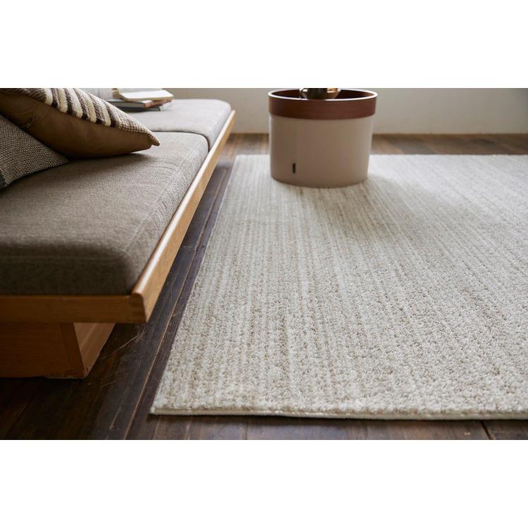 日本製 ラグ 190×190cm 滑り止め エクリュ むじのラグ 無地 タフトラグ