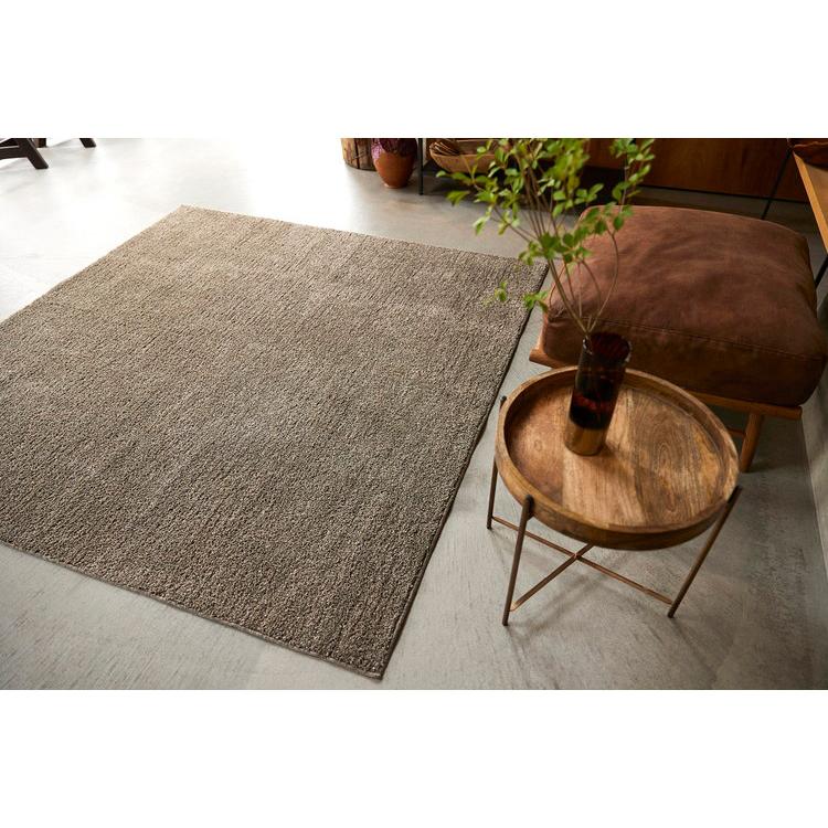 日本製 ラグ 190×190cm 滑り止め ソル SOL むじのラグ 無地 タフトラグ