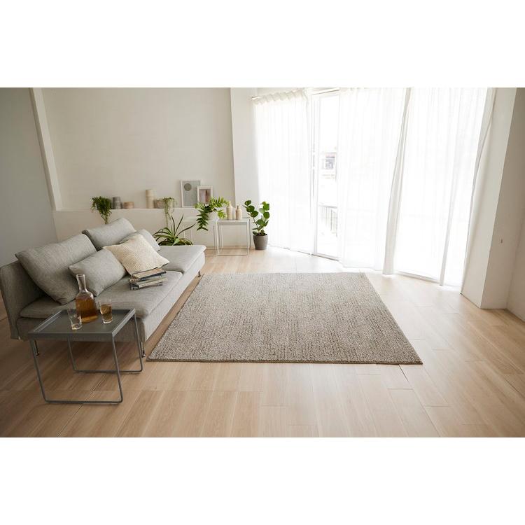 日本製 ラグ 190×190cm 滑り止め ソル SOL むじのラグ 無地 タフトラグ