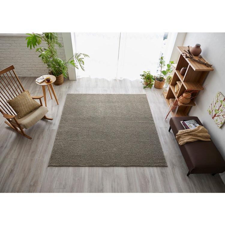 日本製 ラグ 190×190cm 滑り止め ソル SOL むじのラグ 無地 タフトラグ