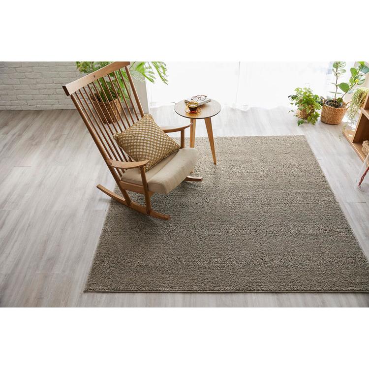 日本製 ラグ 190×190cm 滑り止め ソル SOL むじのラグ 無地 タフトラグ