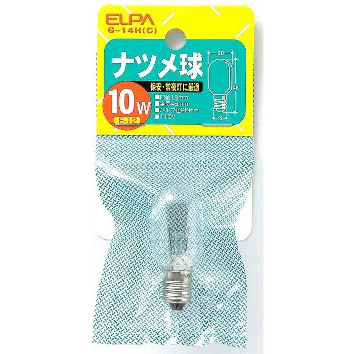 ナツメ球10W透明 G-14H C エルパ ELPA 朝日電器｜rcmdse