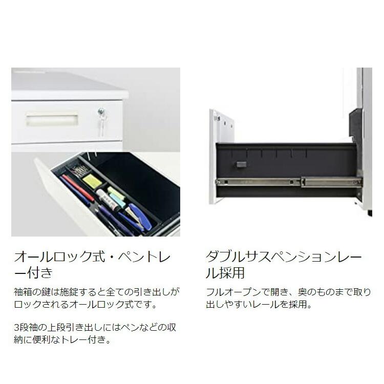 ※法人様限定販売 オフィスデスク 両袖机 幅160×奥行き70cm デスク 両袖デスク スチールデスク 事務机 事務用デスク ワークデスク パソコンデスク 代引不可の画像