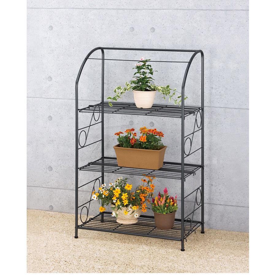 ガーデンラック カバー付き 115 3段 棚板自由自在 プランタースタンド