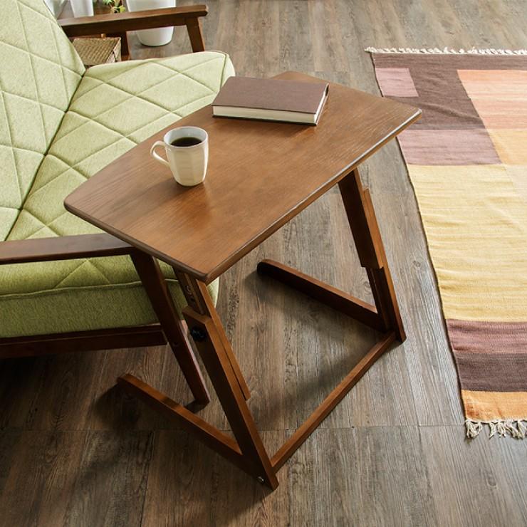 昇降式 サイドテーブル 高さ調節 昇降式 ベッドサイドテーブル パソコンデスク カフェテーブル 木製 ブラウン コンパクトデスク 9t S8 Sst69br リコメン堂生活館 通販 Yahoo ショッピング