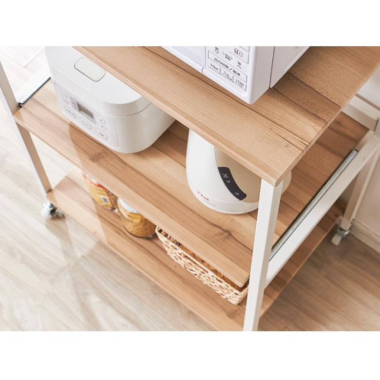 ヴィンテージ調 レンジラック 幅60cm コンセント キャスター付き