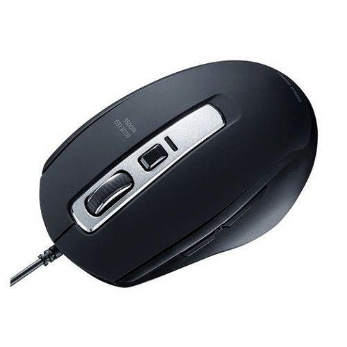 5個セット サンワサプライ 静音有線ブルーLEDマウス 5ボタン MA-BL163BKX5 代引不可
