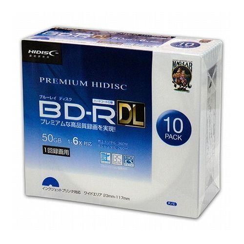 10個セット PREMIUM HIDISC BD-R DL 1回録画 6倍速 50GB 10枚 スリムケース HDVBR50RP10SCX10 代引不可