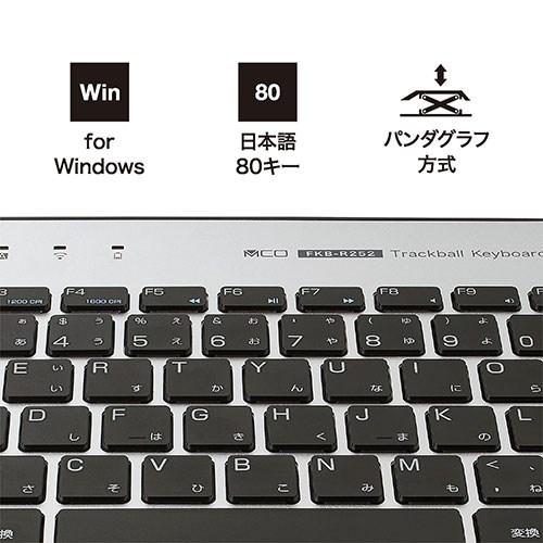 ナカバヤシ 光学式トラックボール搭載 キーボード この1台で離れてPC操作可能 トラックボール内蔵キーボード シルバー FKB-R252SL_5