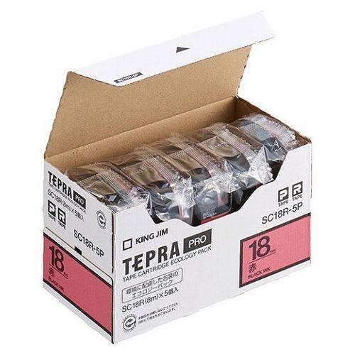 キングジム テプラPROテープエコノパック 5個入 18mm赤 SC18R-5P 代引不可