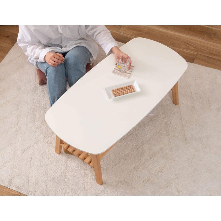 棚付フォールディングテーブル ローテーブル センターテーブル