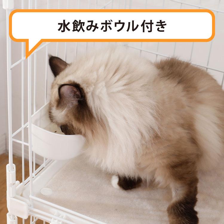 キャットゲージ 大型 2段 コンパクト ホワイト ハンモック キャスター ロック扉 おしゃれ 猫用ケージ ペットハウス 多頭飼い 脱走防止 ペット用品_11