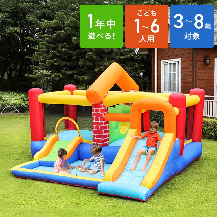 リコメン堂 大型プール 滑り台 エアー遊具 海外 子供用プール 自宅用