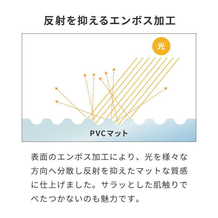 ダイニングマット 透明 クリア 撥水 180×240cm 厚さ1.5cm 厚手 PVC エンボス加工 透明 防水 めくれにくい 吸着 傷防止 反射防止｜rcmdse｜07