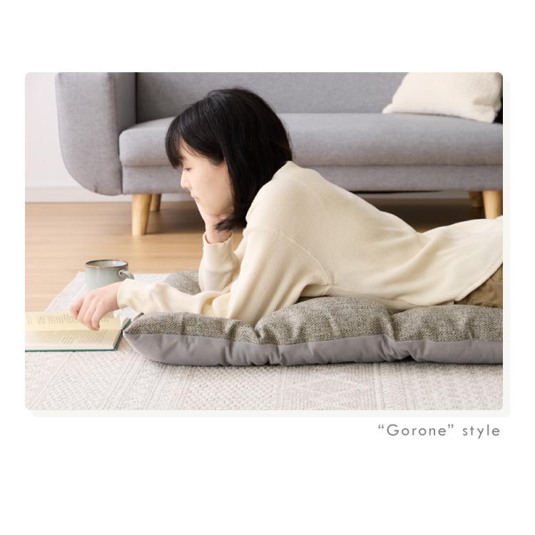 ふんわり ハンドメイド 超撥水 長座布団 (敷き布団) 清潔 日本製 グリーン⑧ リコメン堂 長座布団 洗える 丸洗いOK 抗菌 防臭 座布団 65×165