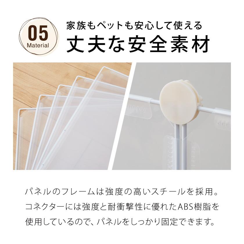 リコメン堂 ペットフェンス 半透明 透明 置くだけ 50×70cm ドア付き