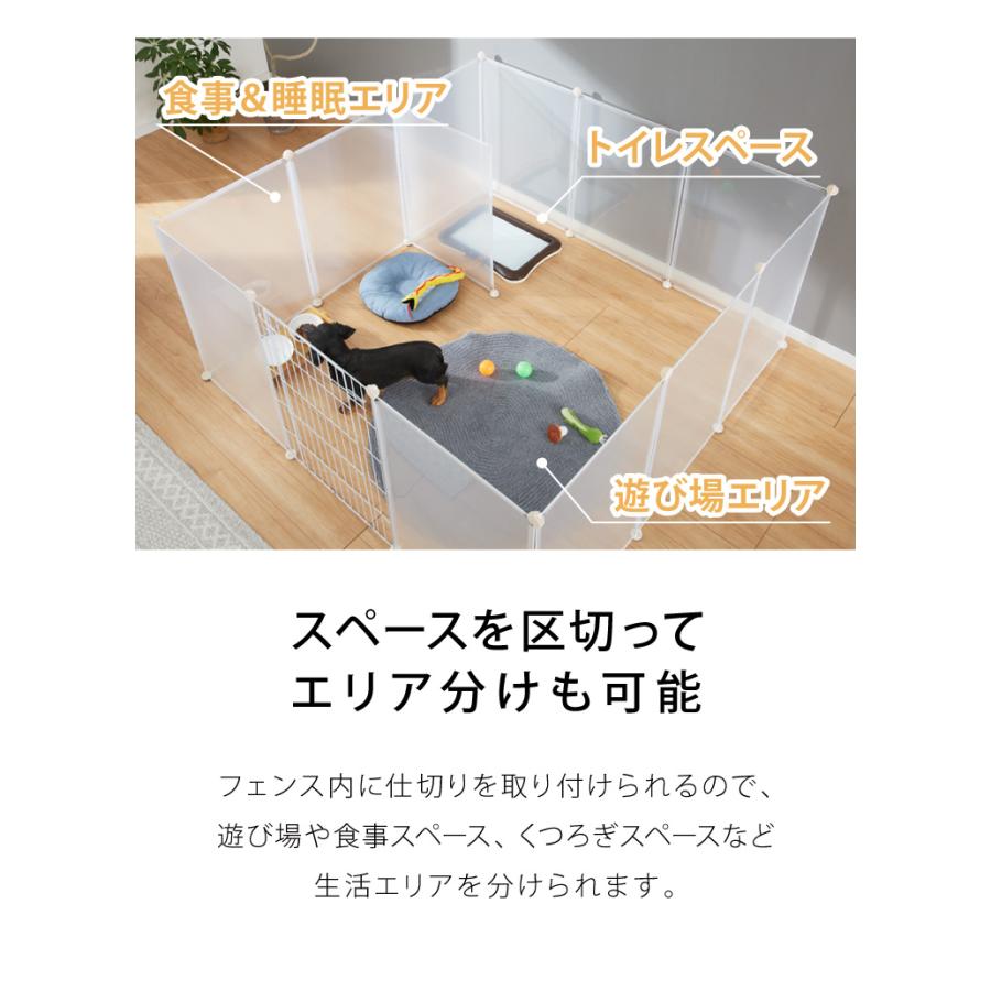 ペットフェンス 室内 犬用 透明アクリル ドア付き折りたたみ 組立簡単 脱走防止 リコメン堂 ペットフェンス 半透明 透明 置くだけ 50×70cm ドア付き