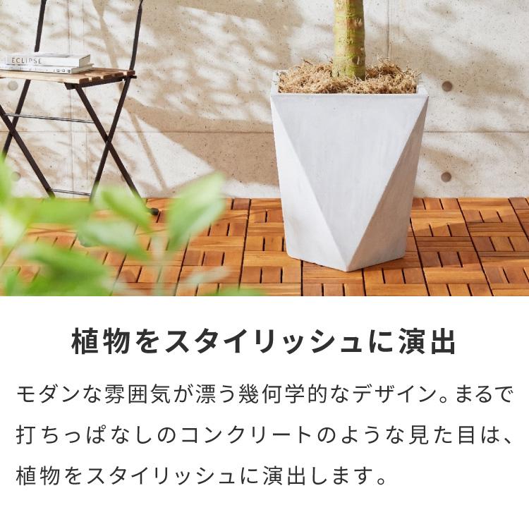 プランター 大型 38cm×38cm 三角形 シャープ コンクリート ファイバークレイ 軽量 おしゃれ モダン 打ちっぱなし テーパー型 ポリゴン ガーデニング 代引不可の画像