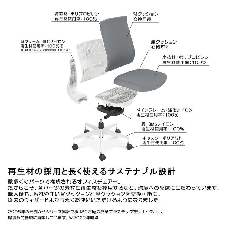 オフィスチェア ウィザード4 アディショナルバック 可動肘 ブラック脚 本体ブラック C06-B432CU-BKG4A81 フローリング用 カーマイン 代引不可 【ライン】