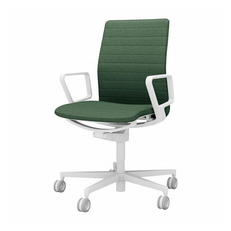 メーカー直送 オフィスチェア ファブレ 肘付き ディープグリーン 椅子 リモートワーク パソコンチェア C01-W152CU-WQ6Q64 代引不可