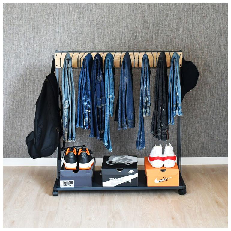 rootis 日本製 ワイドパンツ対応 ジーンズハンガー 20本掛け 高さ調節