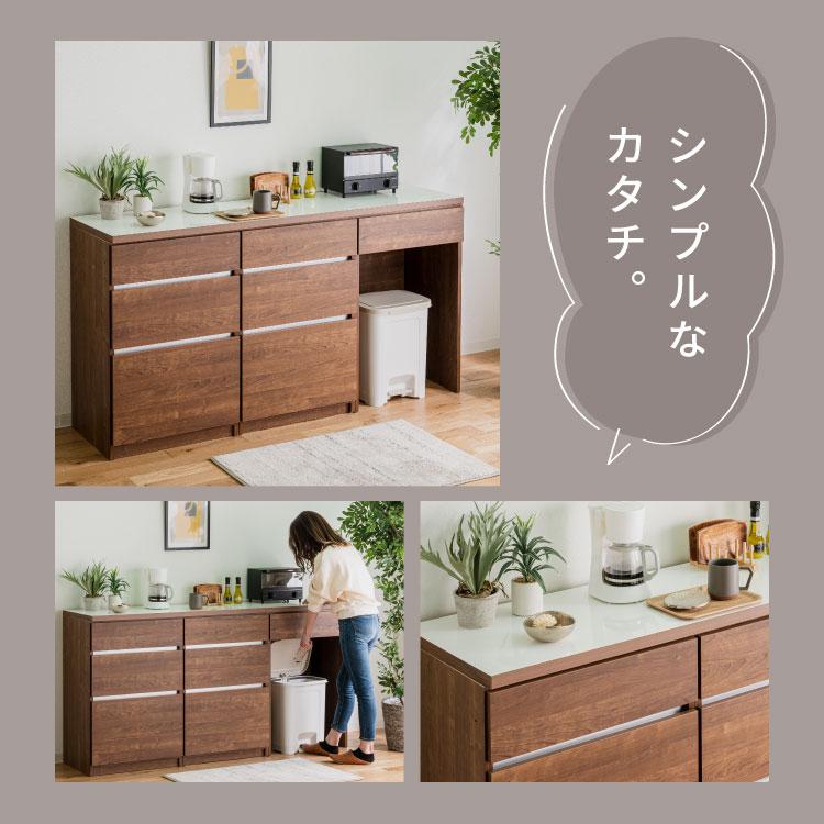 キッチンカウンター 180 幅180 高さ93 引き出し6杯 ダストボックス ゴミ箱 完成品 国産 開梱設置無料 日本製 レンジ台 カウンター テーブル 食器棚 代引不可_7