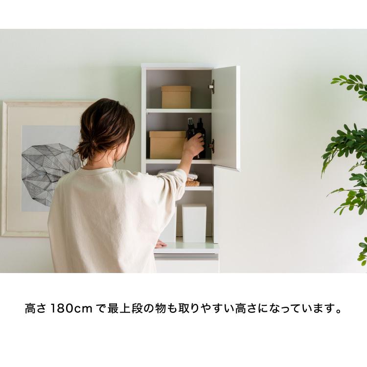 ランドリーチェスト ハイタイプ 幅45 高さ180 奥行40 国産 大川家具 完成品 ランドリー収納 ランドリーボックス サニタリーラック サニタリーチェスト 代引不可_7