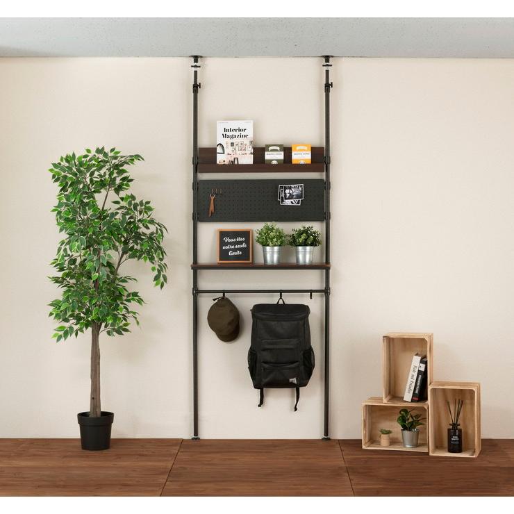 ルミナスノワール 壁面収納 突っ張りラック 80W 幅85cm ポール径25mm