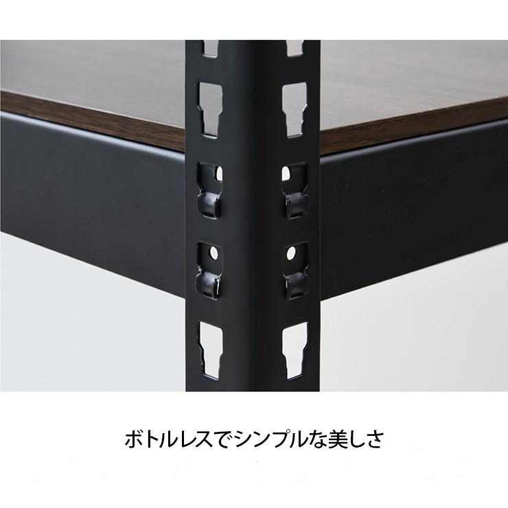 耐荷重50kg！ ラック 5段 幅51 スチールラック シェルフ 棚 スチールシェルフ ウッド リバーシブル メタル\u0026ウッド リモートワーク 在宅 代引不可_4