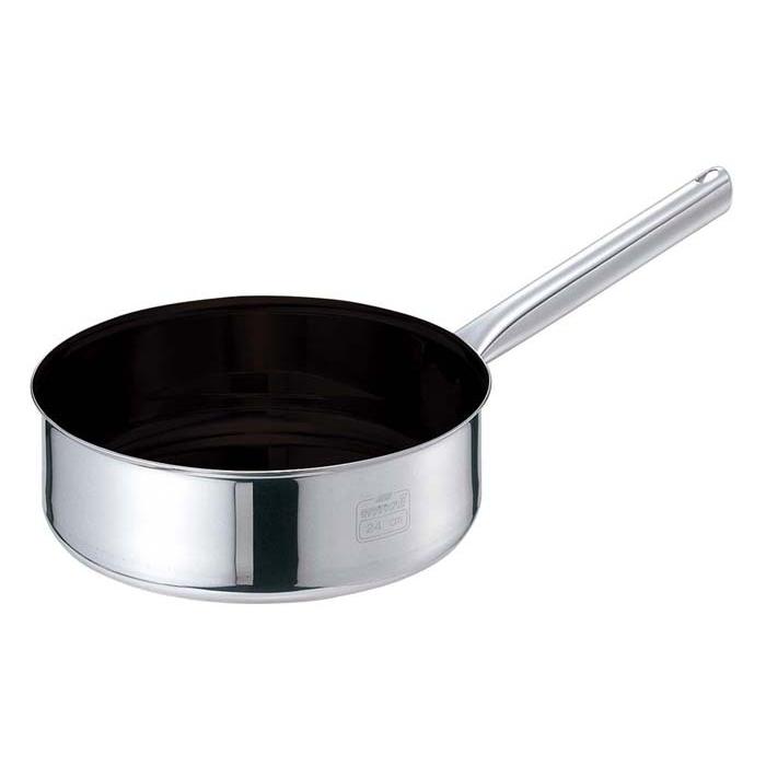 ＥＢＭ　モリブデンジIIプラス　浅型片手鍋　１８cm 蓋無ノンスティック 代引不可