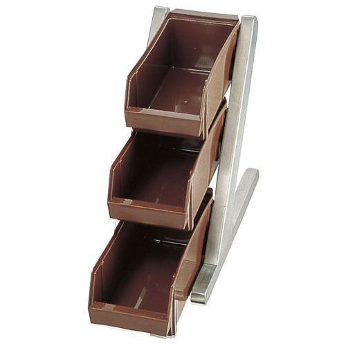 遠藤商事 SA18-8デラックス オーガナイザー 3段1列(3ヶ入) ブラウン EOC053