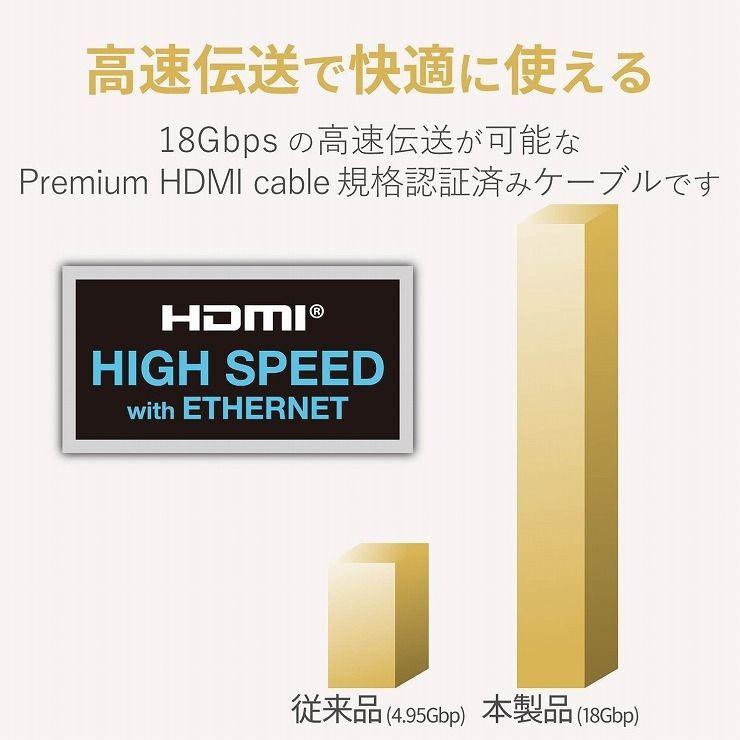 エレコム HDMIケーブル/Premium/やわらか/2m/ブラック DH-HDP14EY20BK 代引不可｜rcmdse｜05