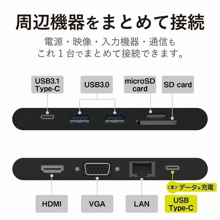 エレコム USB Type-C接続モバイルドッキングステーション DST-C05BK 代引不可 メール便（ネコポス）｜rcmdse｜04