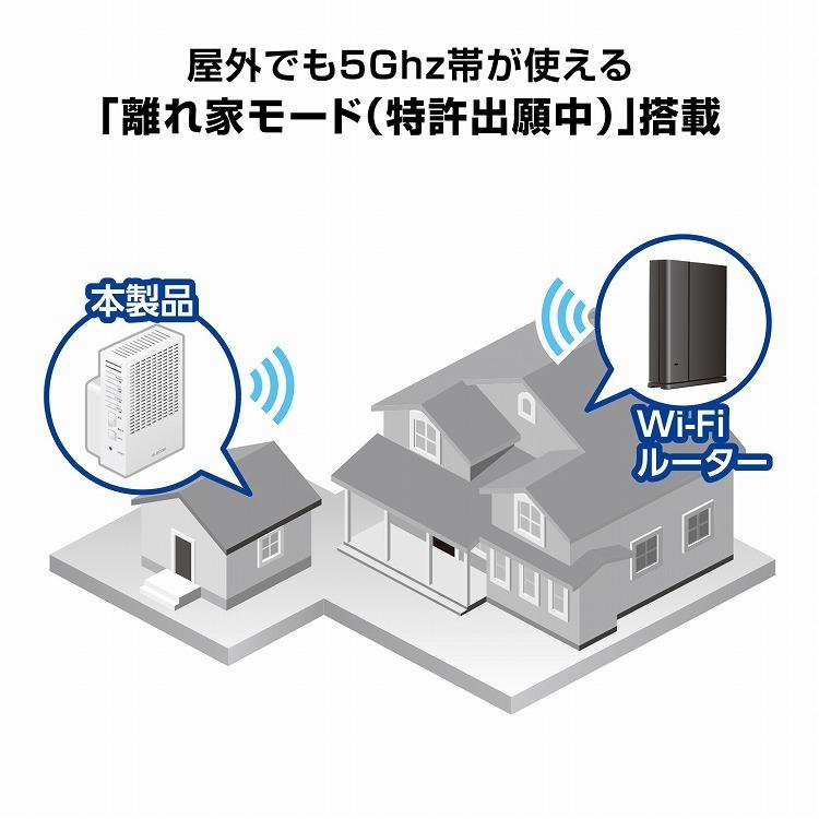 エレコム WiFiルーター 無線LAN 中継器 867+300Mbps 11ac.n.a.g.b コンパクト オンライン学習ホワイト WTC-C1167GC-W 代引不可｜rcmdse｜06