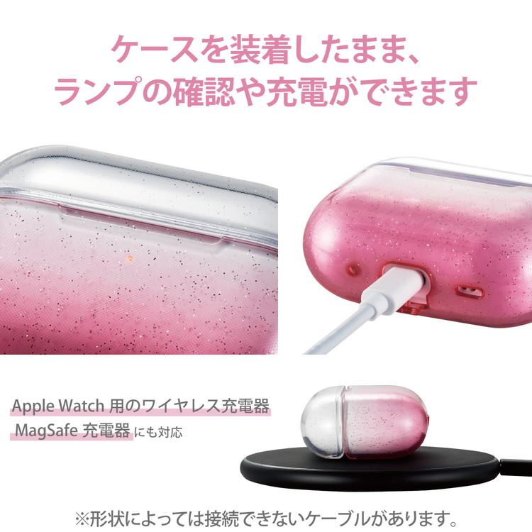 エレコム AirPods Pro 第2世代 2022 ケース ソフト カバー 落下防止 カラビナ付 ワイヤレス充電 MagSafe充電対応 背面RESETボタン対応 代引不可｜rcmdse｜05