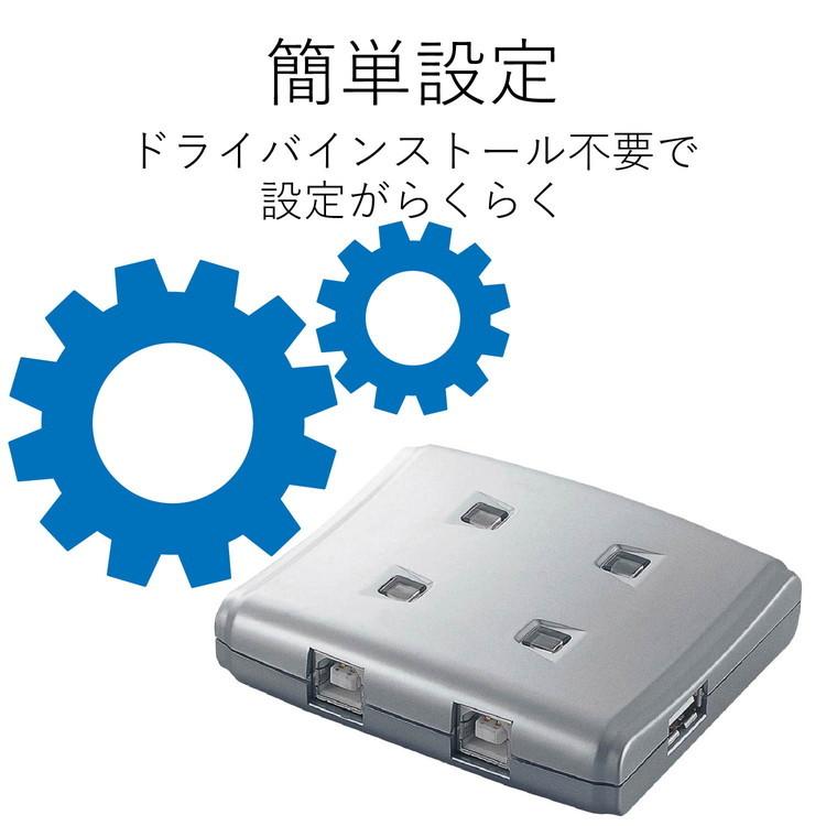 エレコム USB2.0手動切替器 4切替 USS2-W4 代引不可｜rcmdse｜03
