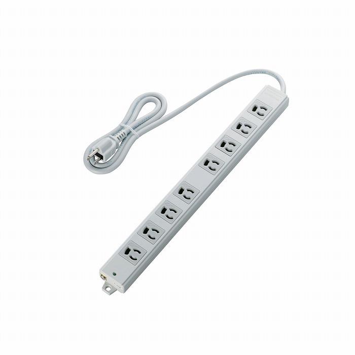 エレコム 工事・物件に最適な3ピン 熱に強い 抜け止め マグネット付 電源タップ8個口 1m グレー T-WRM3810LG/RS 代引不可