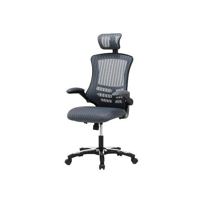 ブランド登録なし - アームアップチェアー W660×D735×H1170~1290粍 ポリエステル ナイロン脂 鉄 かっこ良い 薄墨色 代引不可 オフィス、ワークチェア-オフィスチェア